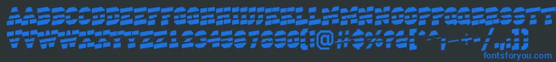 Шрифт ACampusstripup – синие шрифты на чёрном фоне
