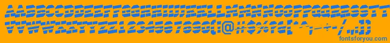 ACampusstripup Font – Blue Fonts on Orange Background