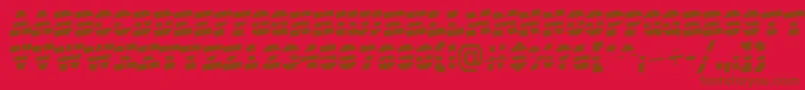 ACampusstripup-Schriftart – Braune Schriften auf rotem Hintergrund