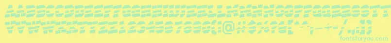フォントACampusstripup – 黄色い背景に緑の文字