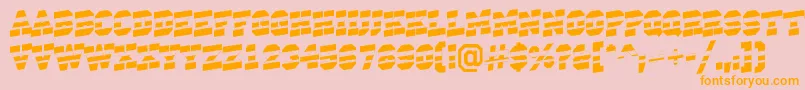 フォントACampusstripup – オレンジの文字がピンクの背景にあります。