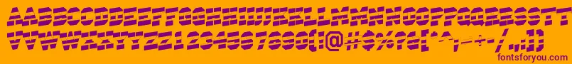 ACampusstripup-fontti – violetit fontit oranssilla taustalla