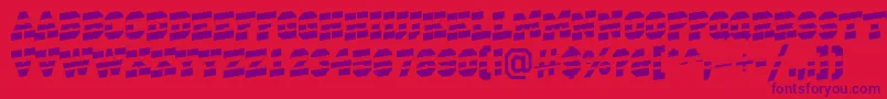 ACampusstripup Font – Purple Fonts on Red Background