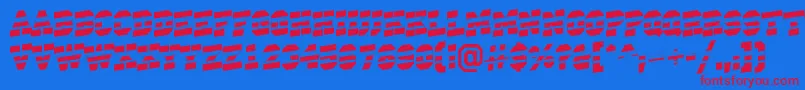 フォントACampusstripup – 赤い文字の青い背景