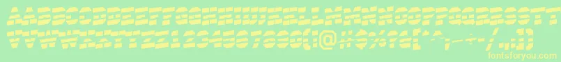 ACampusstripup-Schriftart – Gelbe Schriften auf grünem Hintergrund