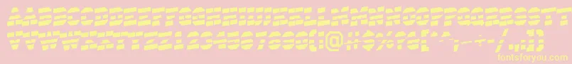 ACampusstripup-Schriftart – Gelbe Schriften auf rosa Hintergrund