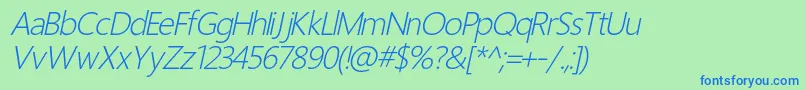 LightItalic Font – Blue Fonts on Green Background