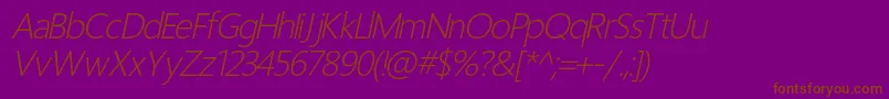 LightItalic Font – Brown Fonts on Purple Background