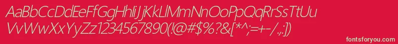 Fonte LightItalic – fontes verdes em um fundo vermelho