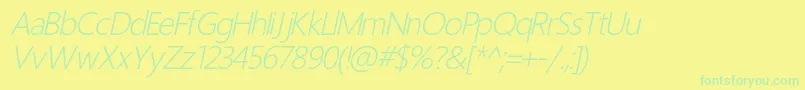 LightItalic Font – Green Fonts on Yellow Background