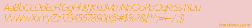 LightItalic Font – Orange Fonts on Pink Background