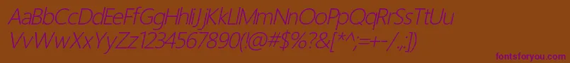 LightItalic Font – Purple Fonts on Brown Background