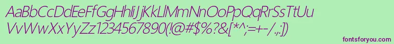 LightItalic Font – Purple Fonts on Green Background