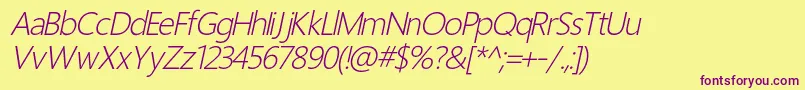 LightItalic Font – Purple Fonts on Yellow Background