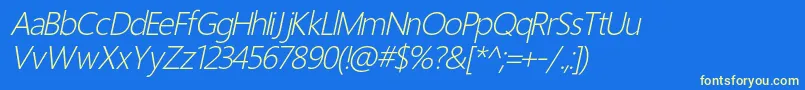 LightItalic Font – Yellow Fonts on Blue Background