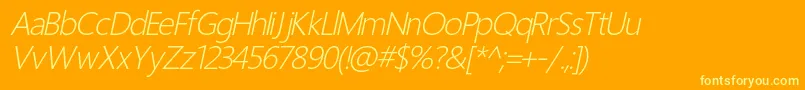 LightItalic Font – Yellow Fonts on Orange Background