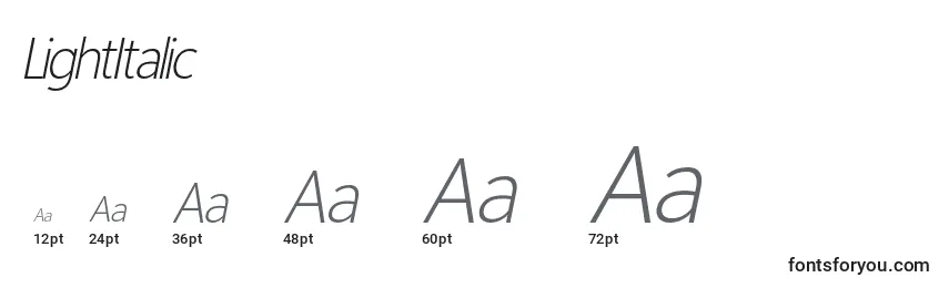 LightItalic (115071) Font Sizes