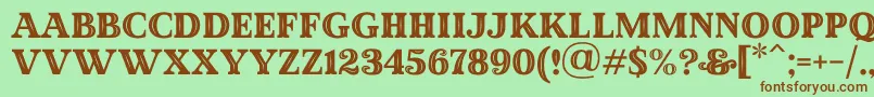 MadeWinterInlinePersonalUse-fontti – ruskeat fontit vihreällä taustalla
