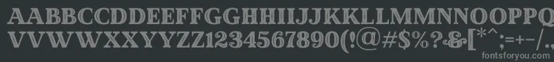 MadeWinterInlinePersonalUse-fontti – harmaat kirjasimet mustalla taustalla