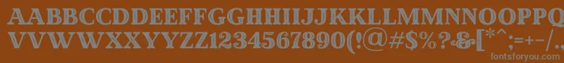 MadeWinterInlinePersonalUse-fontti – harmaat kirjasimet ruskealla taustalla
