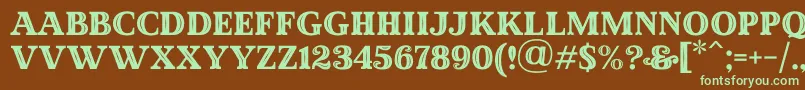 MadeWinterInlinePersonalUse-fontti – vihreät fontit ruskealla taustalla