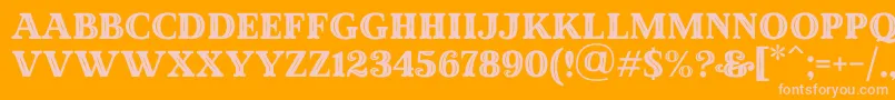 MadeWinterInlinePersonalUse-fontti – vaaleanpunaiset fontit oranssilla taustalla