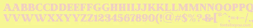 MadeWinterInlinePersonalUse-fontti – vaaleanpunaiset fontit keltaisella taustalla