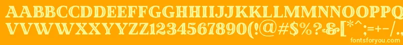 Шрифт MadeWinterInlinePersonalUse – жёлтые шрифты на оранжевом фоне