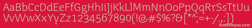 Juvenislight Font – Green Fonts on Red Background