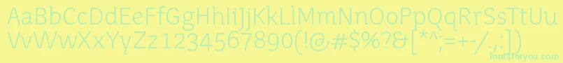Juvenislight Font – Green Fonts on Yellow Background
