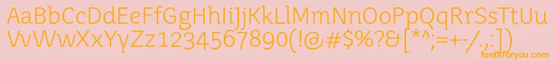 Juvenislight Font – Orange Fonts on Pink Background