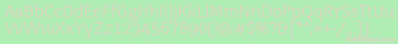 Juvenislight Font – Pink Fonts on Green Background