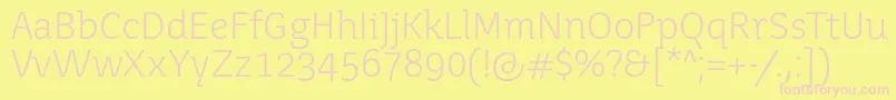 Juvenislight Font – Pink Fonts on Yellow Background