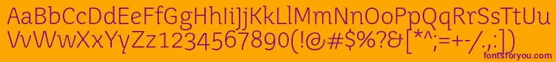 Juvenislight Font – Purple Fonts on Orange Background
