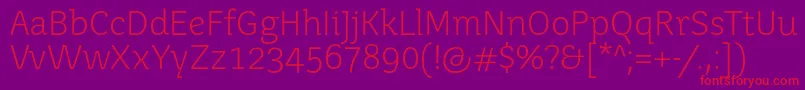 Juvenislight Font – Red Fonts on Purple Background