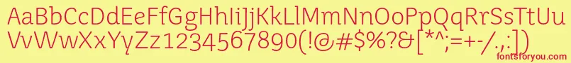 Juvenislight Font – Red Fonts on Yellow Background