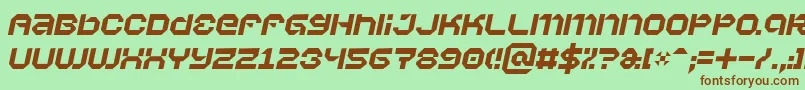 Fonte VaporbyteItalic – fontes marrons em um fundo verde