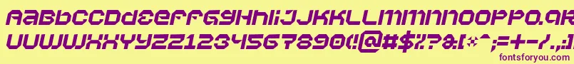 VaporbyteItalic Font – Purple Fonts on Yellow Background