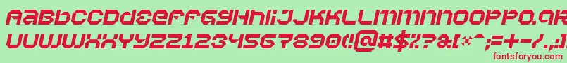 Fonte VaporbyteItalic – fontes vermelhas em um fundo verde