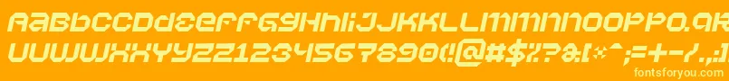 VaporbyteItalic Font – Yellow Fonts on Orange Background