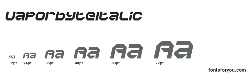 Размеры шрифта VaporbyteItalic