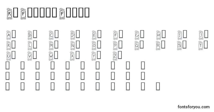 Schriftart KrFlowerFrame – Alphabet, Zahlen, spezielle Symbole
