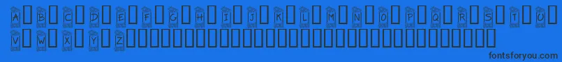 KrFlowerFrame Font – Black Fonts on Blue Background