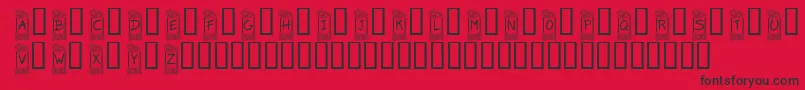 KrFlowerFrame Font – Black Fonts on Red Background