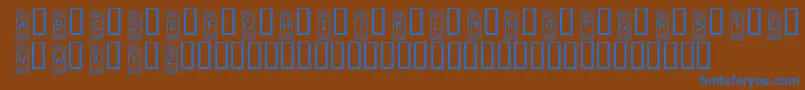 KrFlowerFrame Font – Blue Fonts on Brown Background