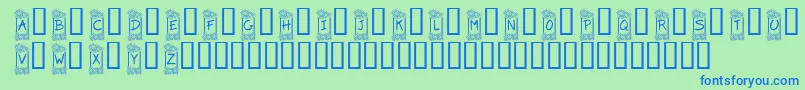 KrFlowerFrame Font – Blue Fonts on Green Background