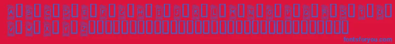 KrFlowerFrame-Schriftart – Blaue Schriften auf rotem Hintergrund