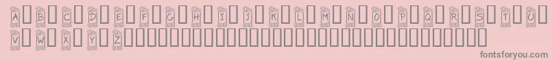 KrFlowerFrame-Schriftart – Graue Schriften auf rosa Hintergrund
