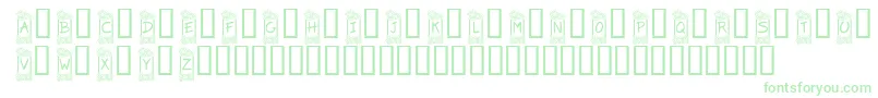 KrFlowerFrame-Schriftart – Grüne Schriften auf weißem Hintergrund