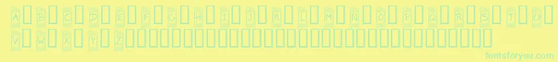 KrFlowerFrame Font – Green Fonts on Yellow Background